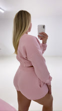 Load image into Gallery viewer, Baby pink cropped sweatshirt and shorts set

