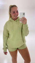 Load image into Gallery viewer, Sage green oversized hoodie and shorts set
