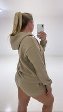 Load image into Gallery viewer, Mocha oversized hoodie and shorts set
