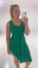Load image into Gallery viewer, Green tie up dress
