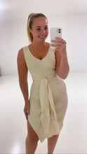 Load image into Gallery viewer, Beige tie up dress
