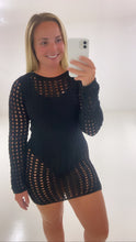 Load image into Gallery viewer, Black crochet dress
