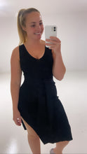 Load image into Gallery viewer, Black tie up dress

